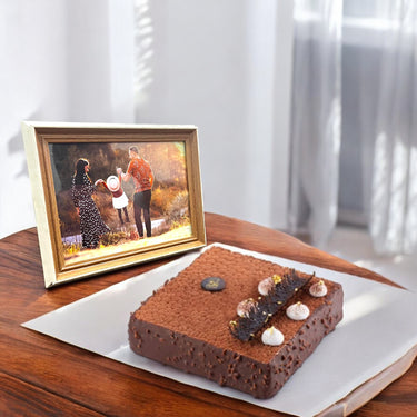 Customized Family Photo Frame with 1 KG Classic Tiramisu Cake